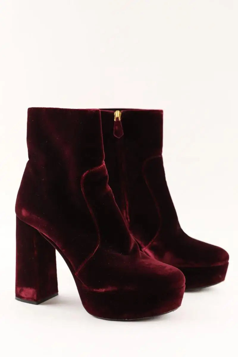 Talons Prada Bordeaux en Velours