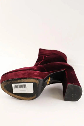 Talons Prada Bordeaux en Velours