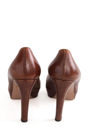 Talons Prada Marron en Cuir