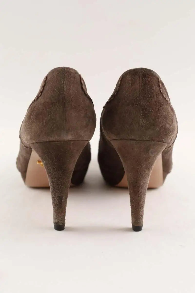 Talons Prada Marron en Daim