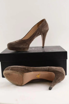 Talons Prada Marron en Daim