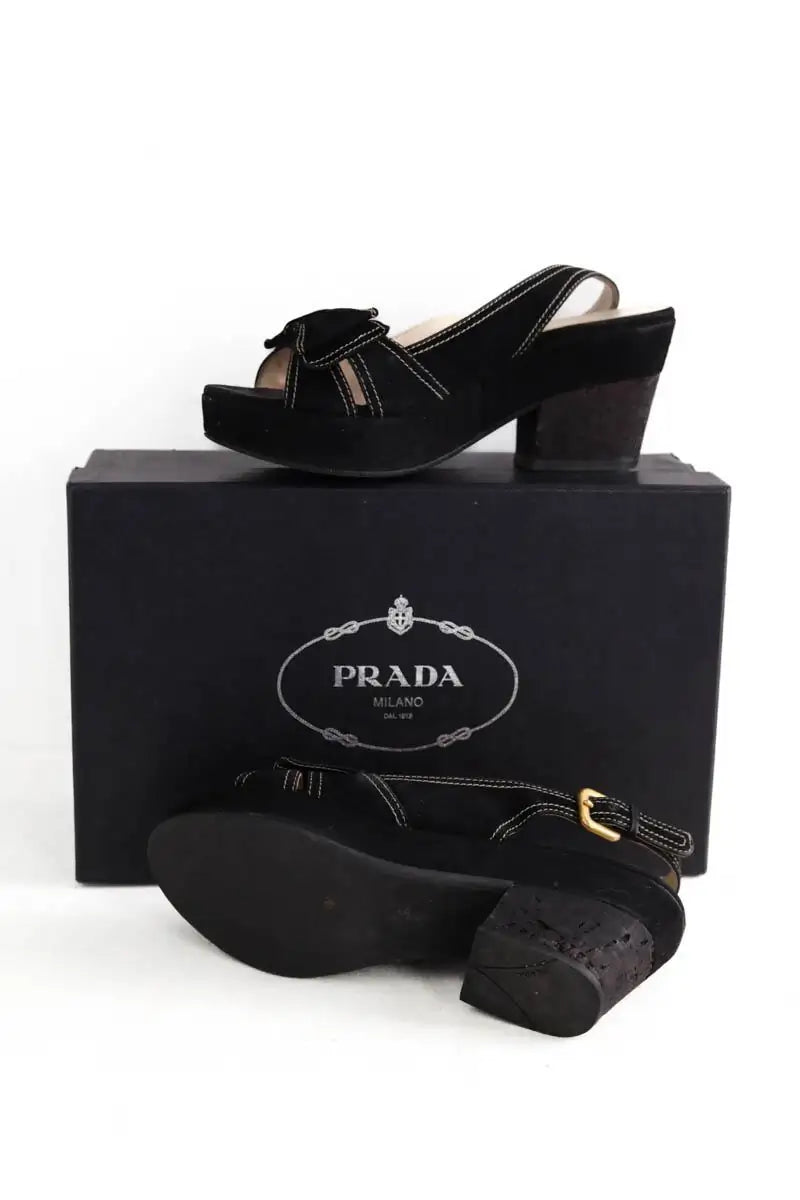 Talons Prada Noir en Cuir