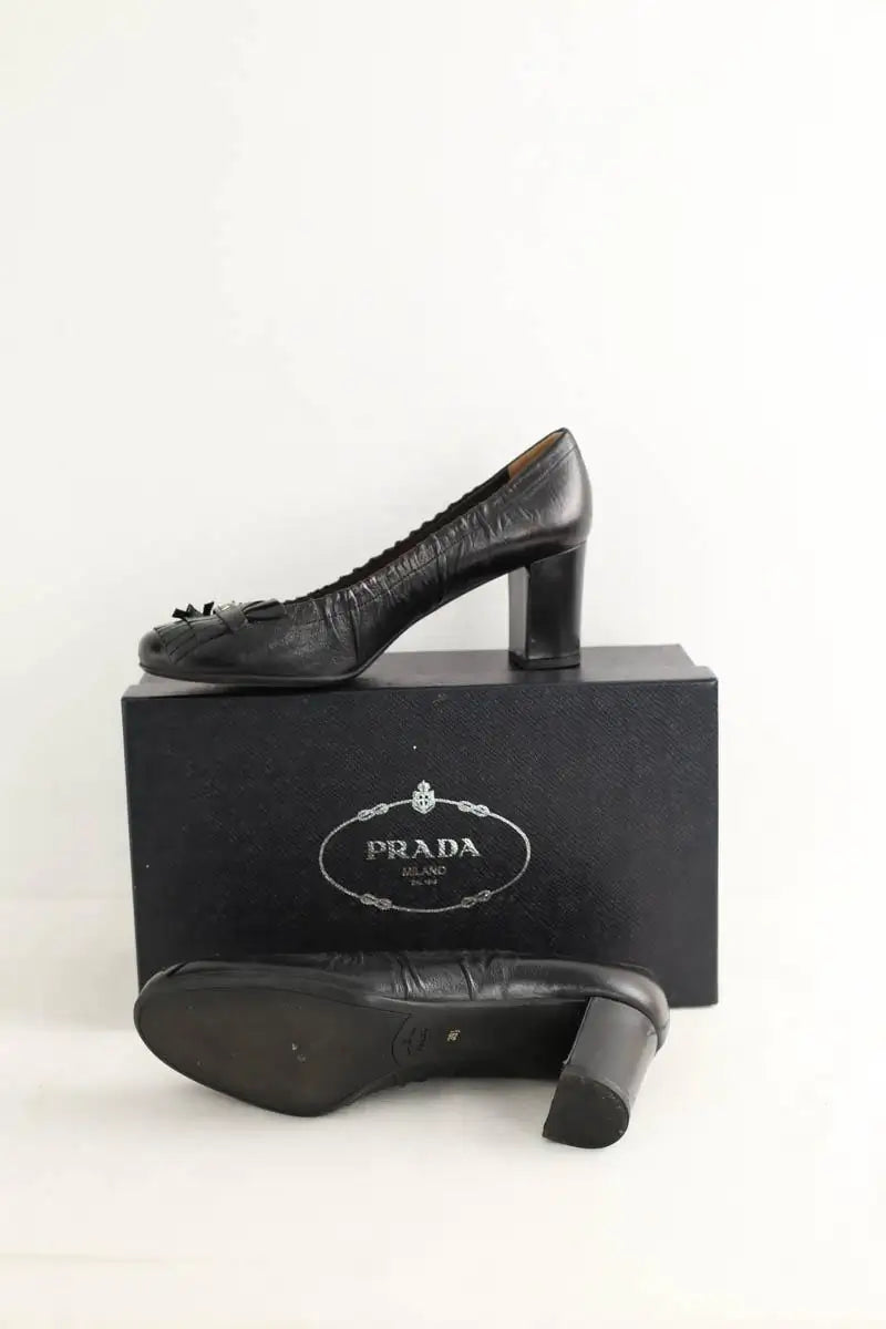 Talons Prada Noir en Cuir