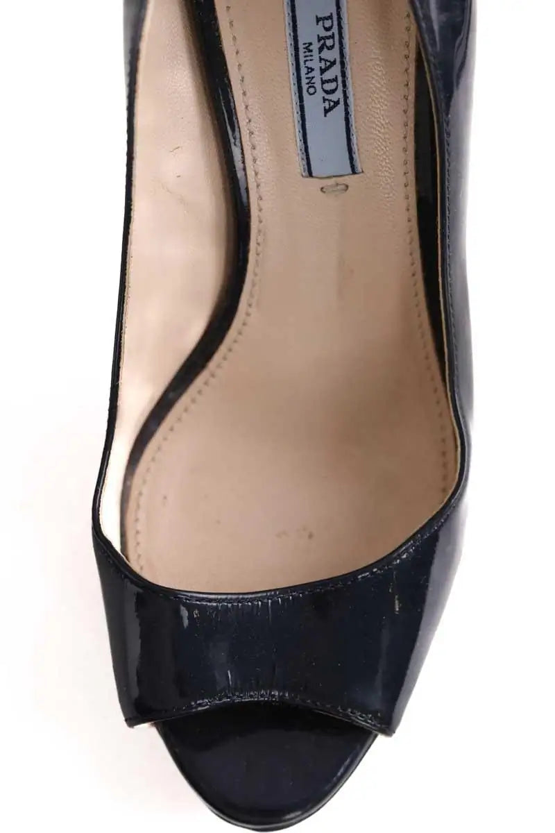 Talons Prada Noir en Cuir verni