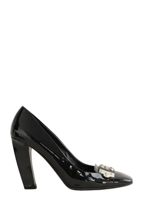 Talons Prada Noir en Cuir verni, taille 38 - Seconde Main