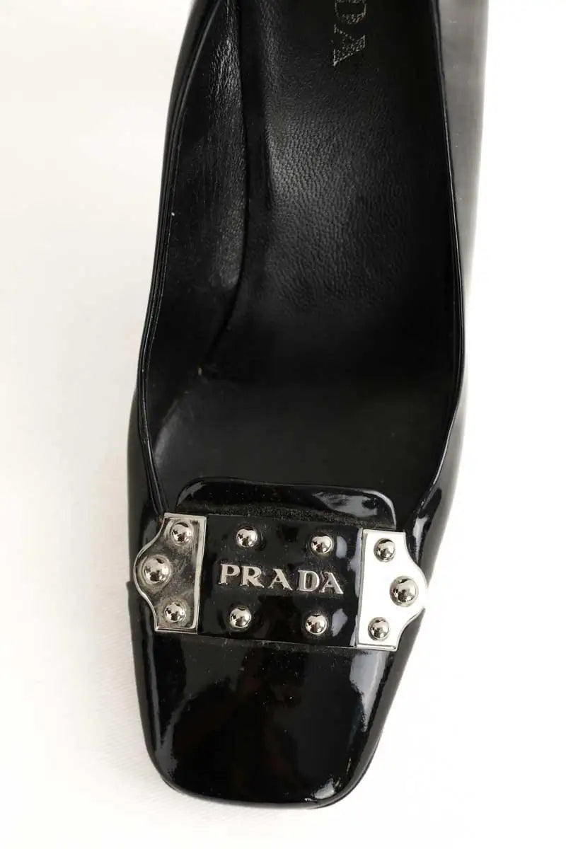 Talons Prada Noir en Cuir verni