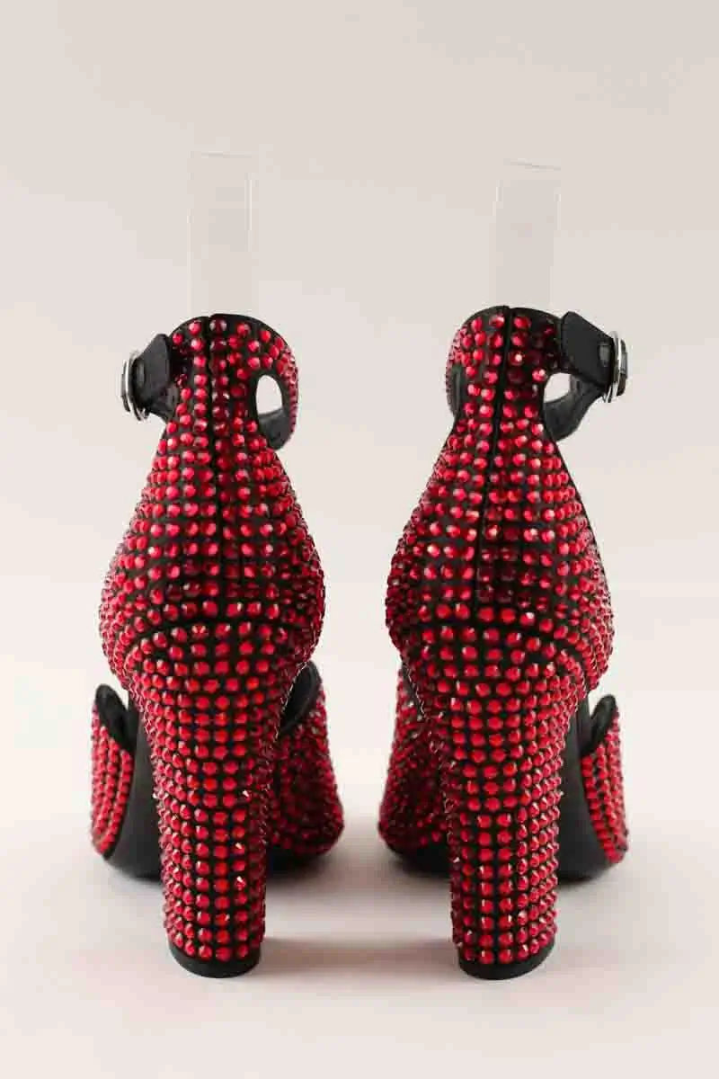 Talons Prada Rouge en Cuir