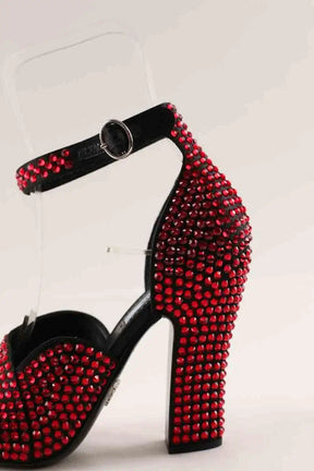 Talons Prada Rouge en Cuir