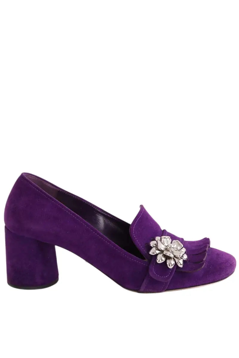 Talons Prada Violet en Daim, taille 37 - Seconde Main