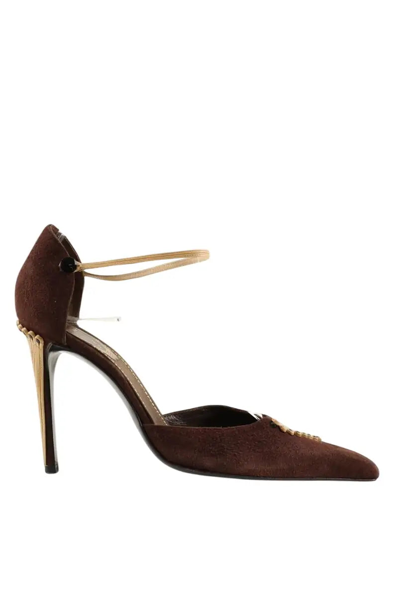 Talons Rene Caovilla Marron en Daim, taille 38 - Seconde Main