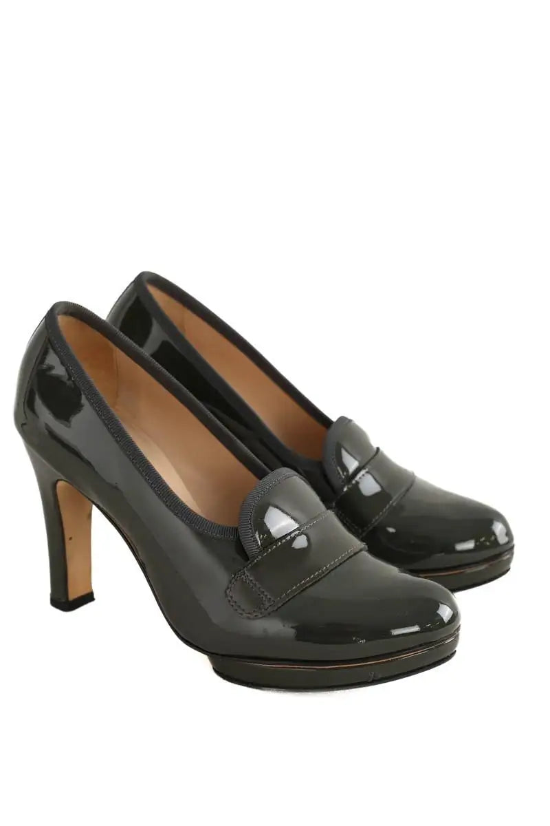 Talons Repetto Kaki en Cuir verni