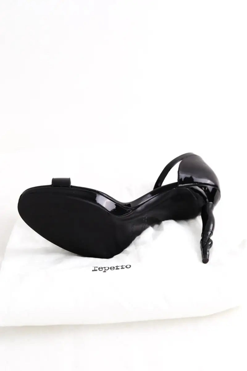 Talons Repetto Noir en Cuir verni