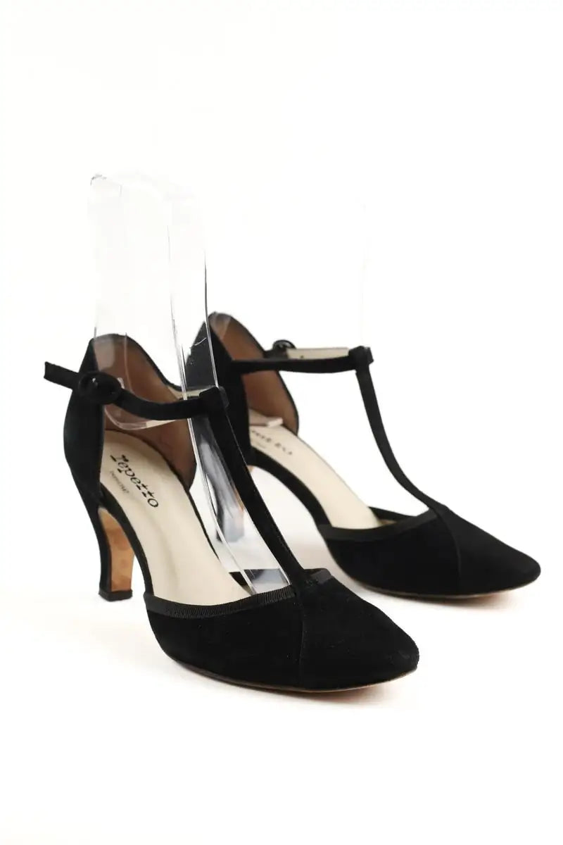 Talons Repetto Noir en Daim