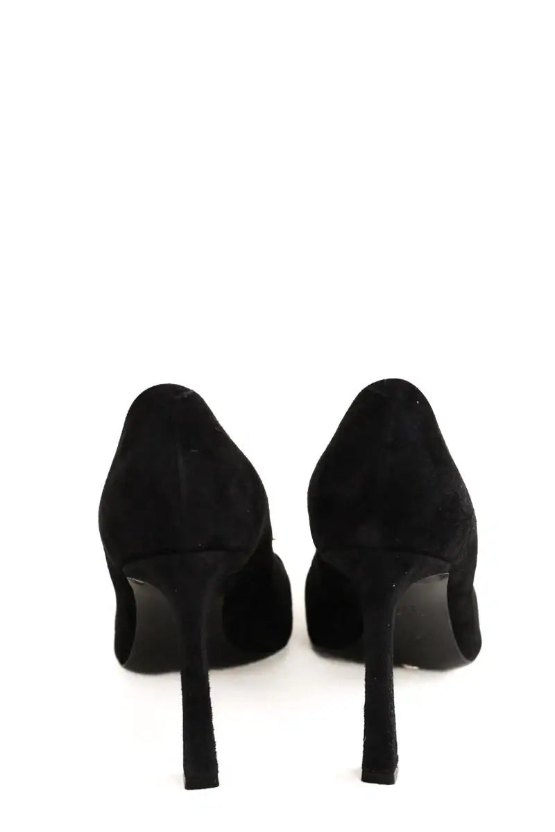 Talons Roger Vivier Flower Strass Buckle Noir en Cuir