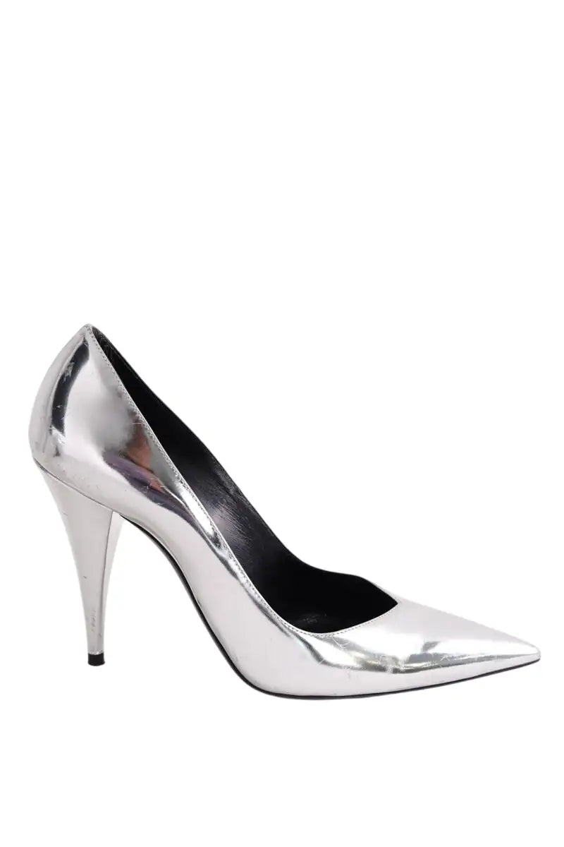Talons Saint Laurent Argent en Cuir verni, taille 36 - Seconde Main