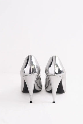 Talons Saint Laurent Argent en Cuir verni