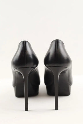 Talons Saint Laurent Noir en Cuir