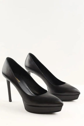 Talons Saint Laurent Noir en Cuir