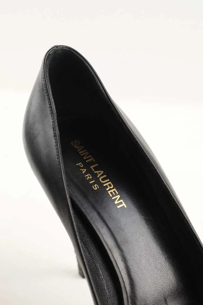 Talons Saint Laurent Noir en Cuir