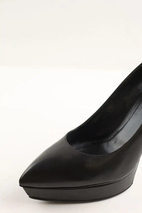 Talons Saint Laurent Noir en Cuir