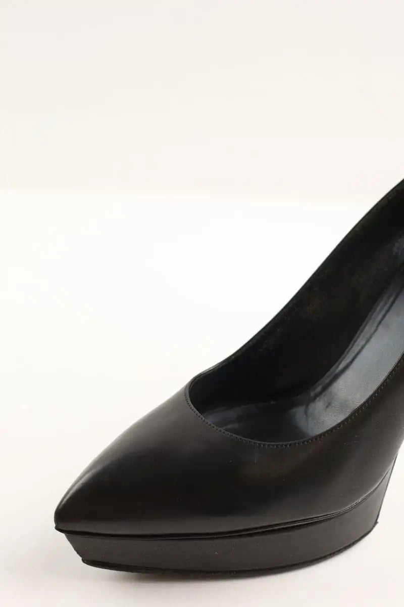 Talons Saint Laurent Noir en Cuir