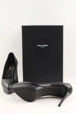 Talons Saint Laurent Noir en Cuir