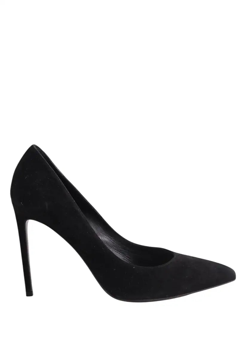 Talons Saint Laurent Noir en Daim, taille 38 - Seconde Main