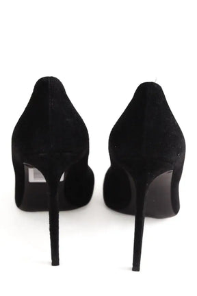 Talons Saint Laurent Noir en Daim