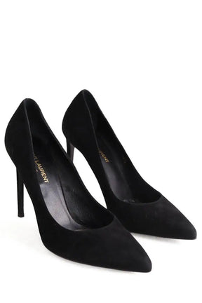 Talons Saint Laurent Noir en Daim