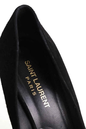 Talons Saint Laurent Noir en Daim