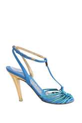 Talons Salvatore Ferragamo Bleu en Cuir, taille 37 - Seconde Main
