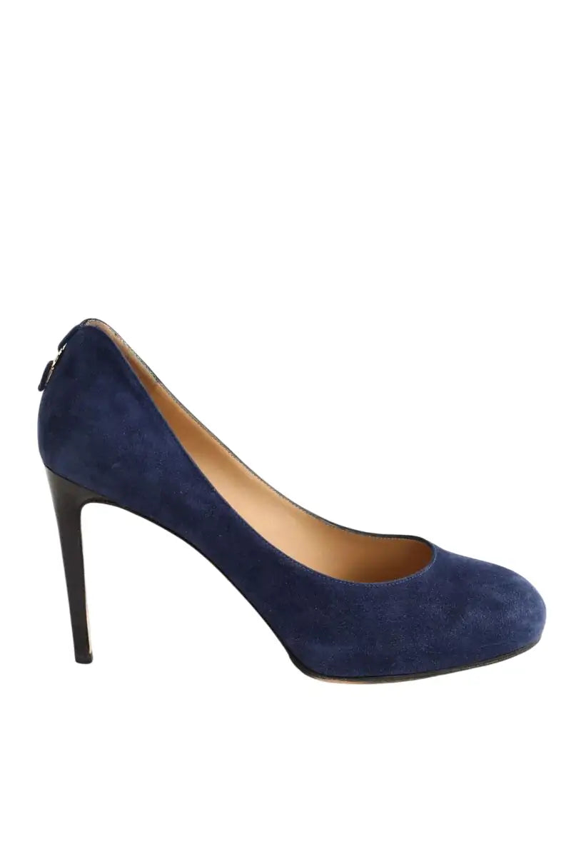 Talons Salvatore Ferragamo Bleu en Daim, taille 39 - Seconde Main