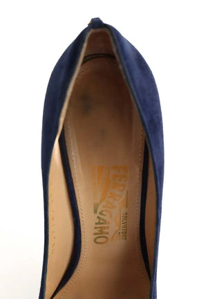 Talons Salvatore Ferragamo Bleu en Daim
