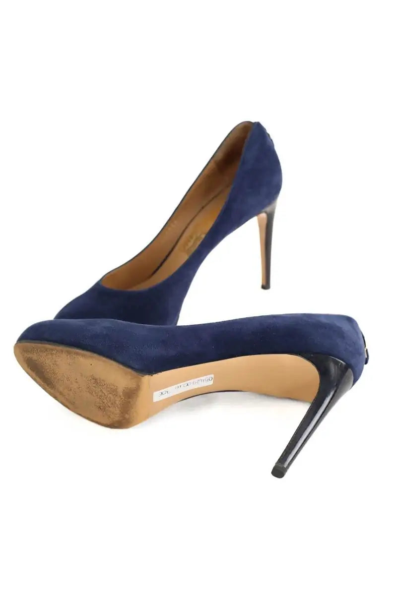 Talons Salvatore Ferragamo Bleu en Daim