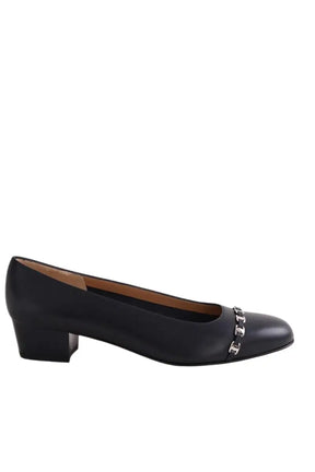 Talons Salvatore Ferragamo Marine en Cuir, taille 37 - Seconde Main