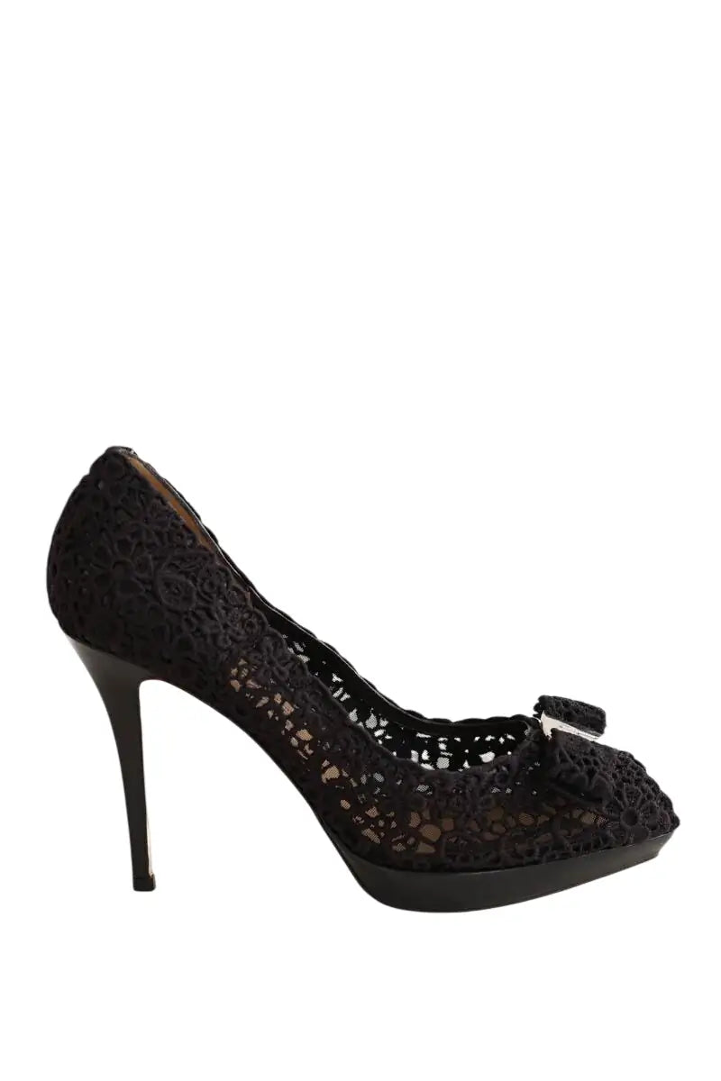 Talons Salvatore Ferragamo Noir en Cuir, taille 40 - Seconde Main
