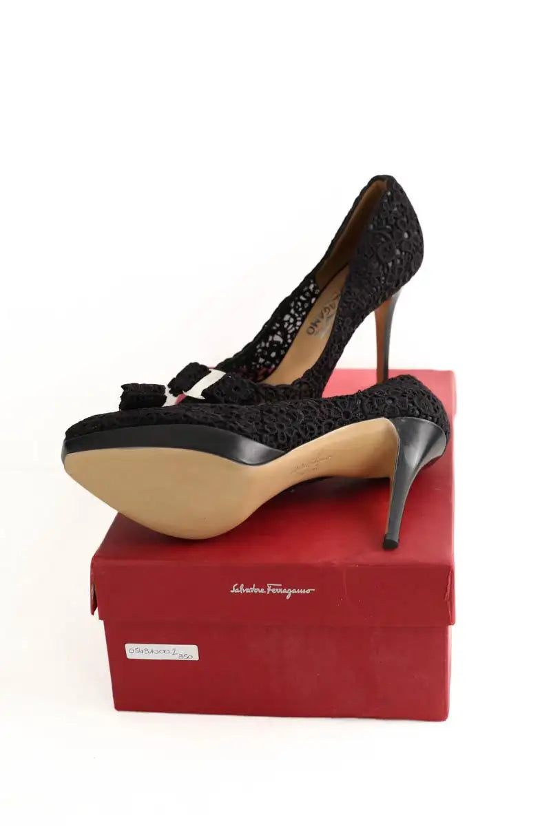Talons Salvatore Ferragamo Noir en Cuir