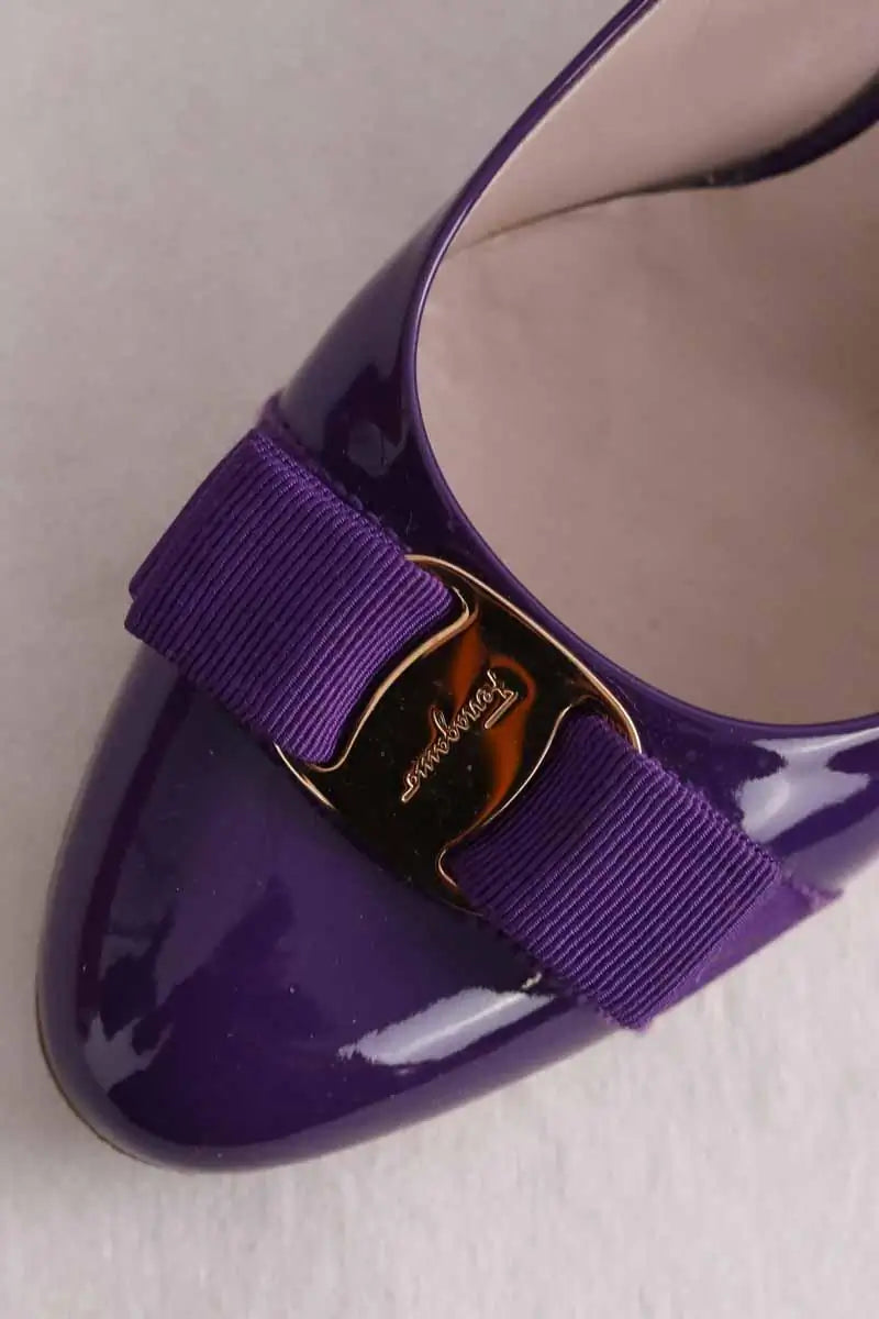 Talons Salvatore Ferragamo Violet en Cuir verni
