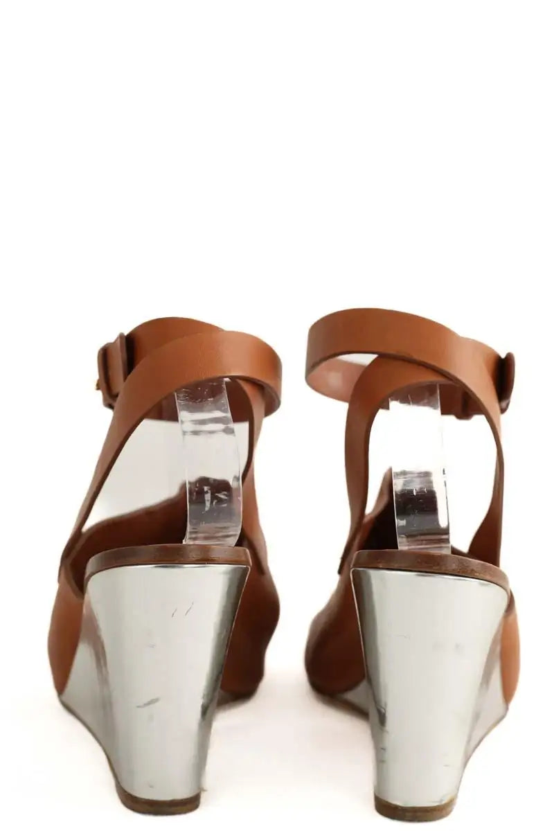 Talons Sergio Rossi Camel en Cuir