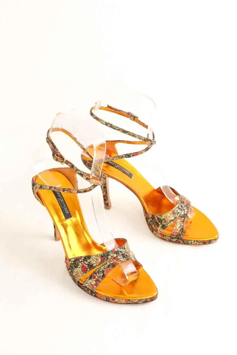 Talons Sergio Rossi Doré en Tissu