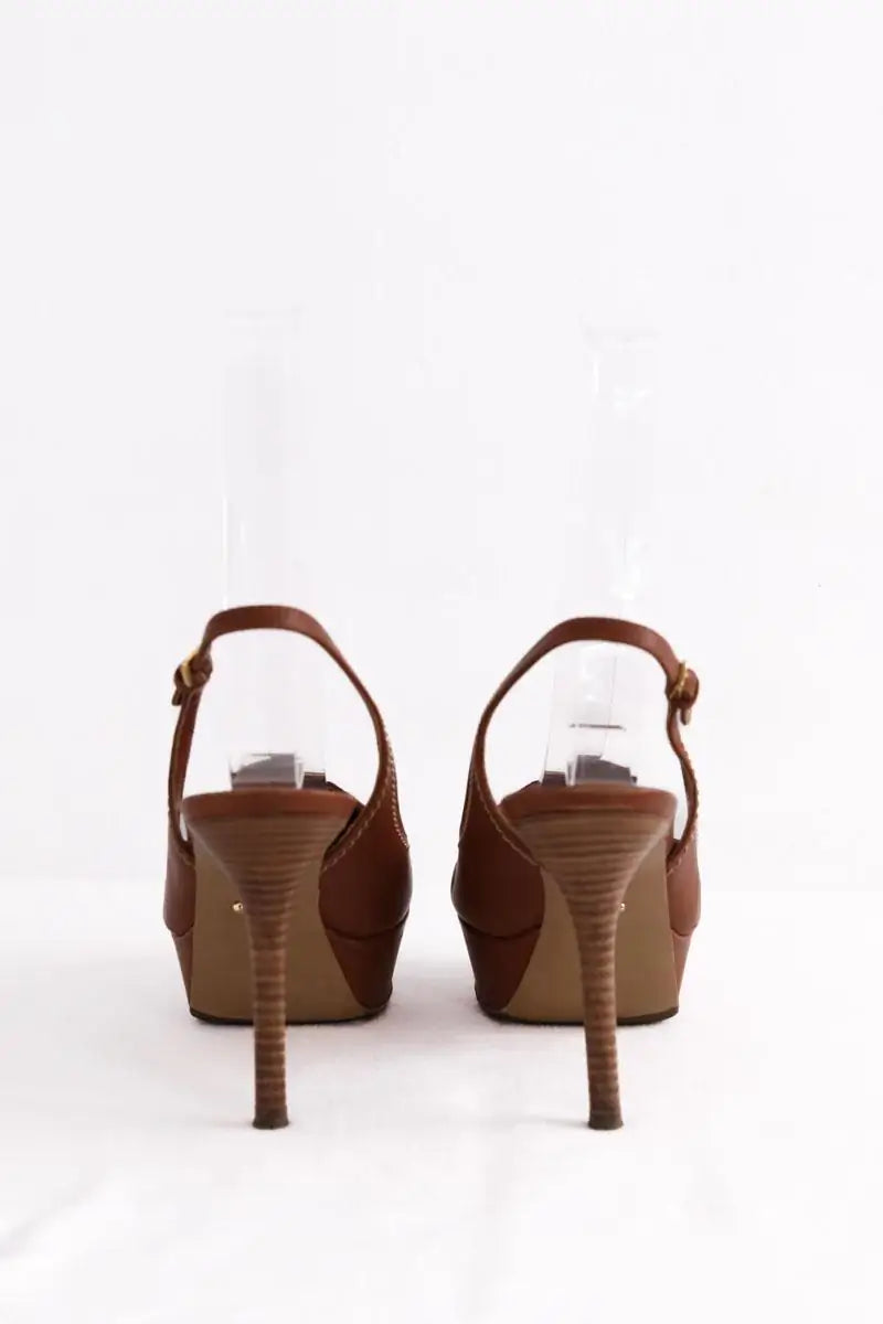 Talons Sergio Rossi Marron en Cuir