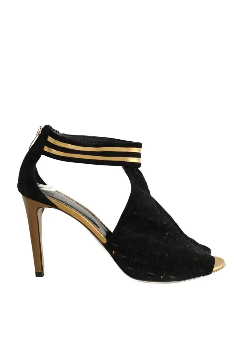 Talons Sergio Rossi Noir en Cuir, taille 38 - Seconde Main