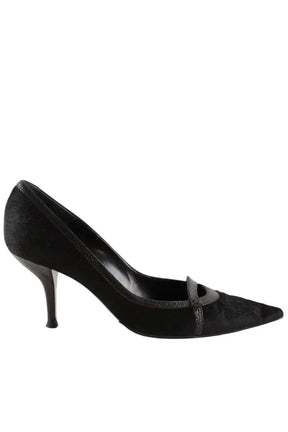 Talons Sergio Rossi Noir en Cuir, taille 39 - Seconde Main
