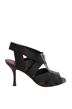 Talons Sergio Rossi Noir en Tissu, taille 38 - Seconde Main