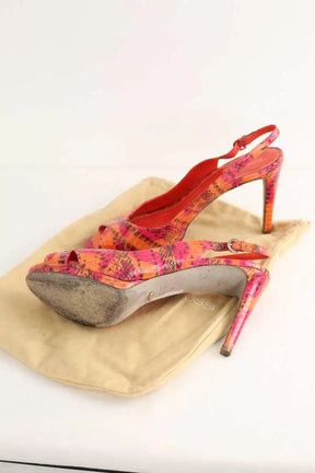 Talons Sergio Rossi Orange en Cuir