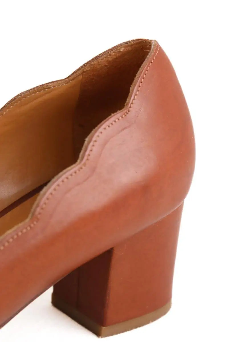 Talons Sézane Camel en Cuir