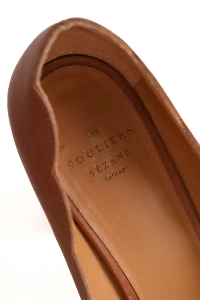 Talons Sézane Camel en Cuir