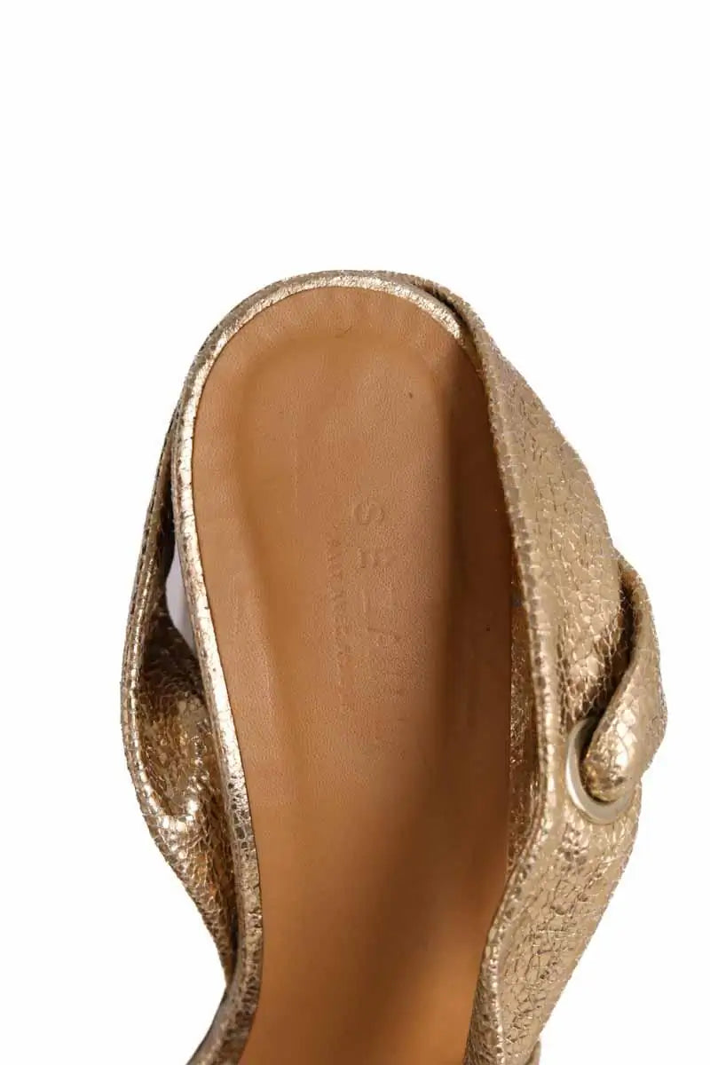 Talons Sézane Doré en Cuir