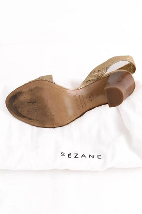 Talons Sézane Doré en Cuir