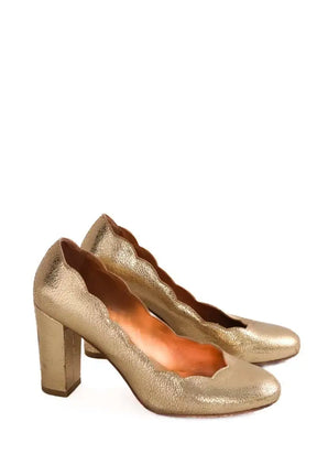 Talons Sézane Doré en Cuir